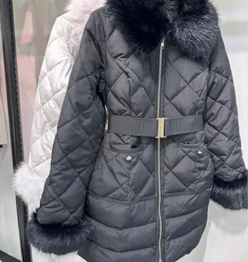 최종 가격 인하 퍼 포함 블랙 퀼팅 자켓 lipservice