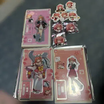 배송비 포함 사쿠라 미코 아크릴 스탠드 스티커 배지 세트