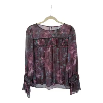 디노스 so close 꽃무늬 시스루 블라우스 긴팔