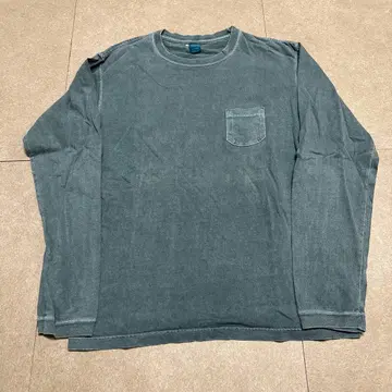 Good on 롱t 긴팔 티셔츠 포켓 무지 네이비 그레이 M