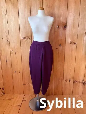 시빌라/팬츠/와이드 팬츠/퍼플/M/9부 길이/텐셀/일본제/스트레치