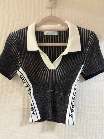 MELT THE LADY 스트라이프 폴로 T셔츠 반팔