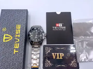 남성용 손목시계 다이버 워치 블랙 자동 와인딩 42mm