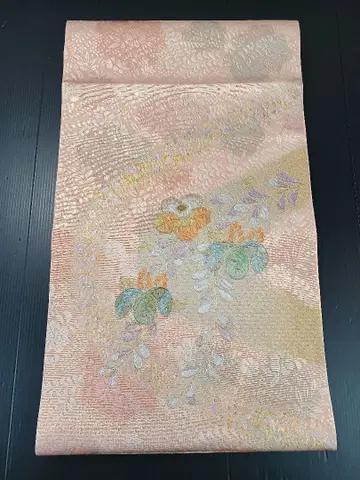 [오타이코 패턴] 후쿠로 오비 중고품 432cm O-902