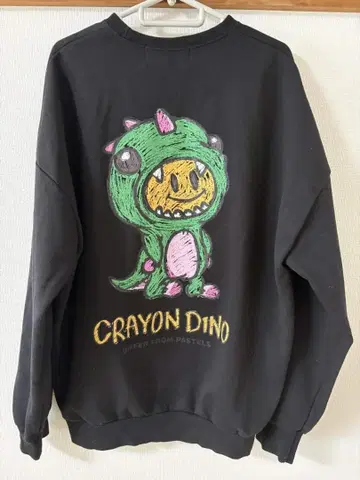 CRAYON DINO 블랙 맨투맨 프리 사이즈