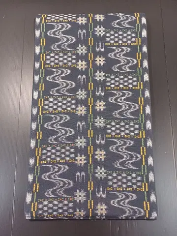 [전통] 후쿠로 오비 중고품 카스리 문양 440cm O-900