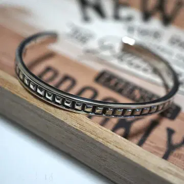 뱅글 팔찌 실버 925 은 블록 도트 기프트