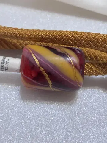 미사용 공예품 잠자리 볼 허리띠 작가물 카키 604-24