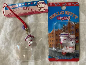 [세트 판매] 헬로키티 요코하마 한정판 빨간 신발 스트랩 지퍼 마스코트