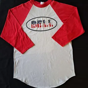 레어 90s BELL 헬멧 빈티지 래글런 T셔츠 성조기 로고 빨흰
