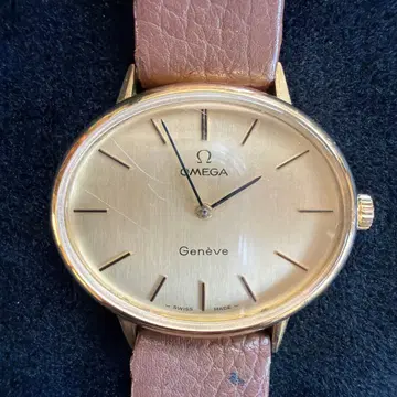 OMEGA Geneve 빈티지 타원형 남녀 공용 수동 와인딩 시계
