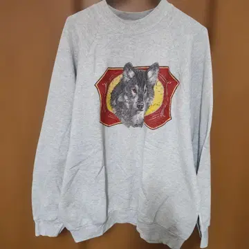 FRUIT OF THE LOOM 늑대 프린트 맨투맨 XL