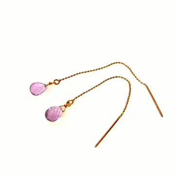 아메리칸 귀걸이 10K 자수정