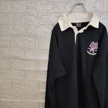 호주산 LWR 구제 의류 긴팔 피케 셔츠 네이비 라거 셔츠 자수 로고