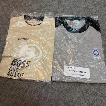 [미사용 새상품] BOSS 티셔츠 산토리 카페오레 BLACK 2장 세트