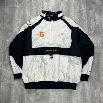 체이스 전체 자수 후드 부착 하프 지퍼 아노락 후드티 2XL 6450