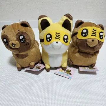 너구리와 여우 안대 봉제 인형 귀여운 너구리와 여우