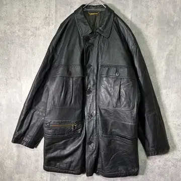 고급 이탈리아제 양가죽 램 가죽 카 코트 충전솜 블랙 어깨 패드 없음