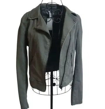 페어리 그런지 y2k 카키 라이더 자켓