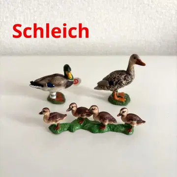 슐라이히 새 피규어 오리 부모와 새끼 수컷 암컷 어린이 단종품