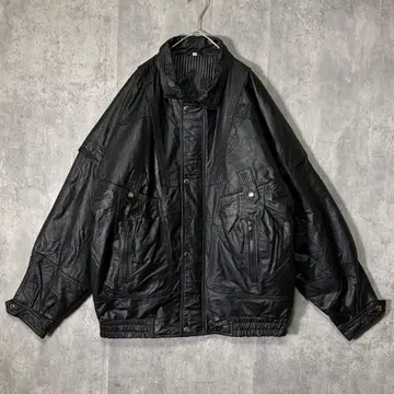 기믹 가죽 자켓 블랙 쇼트 기장 충전솜