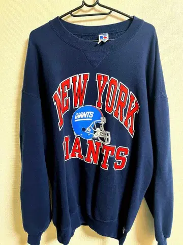 러셀 애슬레틱 맨투맨 프린트 네이비 남성용 XXL