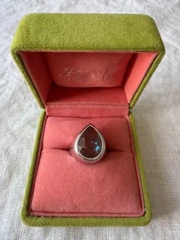 gren 사파이어 유리 반지 실버 925 티어드롭 박스 포함