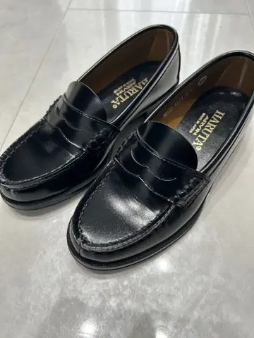 HARUTA 블랙 가죽 로퍼 고등학생