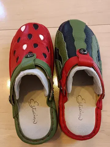 수박 이치고 디자인 클로그 샌들