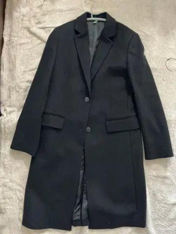 유니클로 블랙 체스터 코트 울, 캐시미어