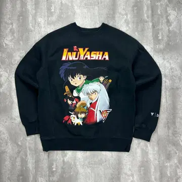 이누야샤 캐릭터 프린트 맨투맨 트레이닝복 블랙 S 6455