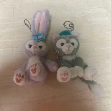 토끼와 고양이 봉제 인형 스트랩