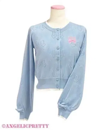 [Angelic Pretty] 리본 시스루 니트 가디건 (색스)