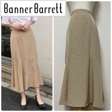 바나나레퍼블릭 도트 프린트 롱 스커트