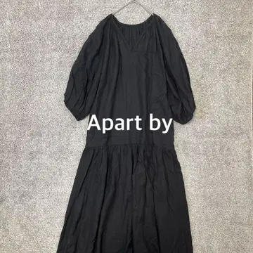 [ Apart by ] 티어드 퍼프소매 원피스 블랙 반팔