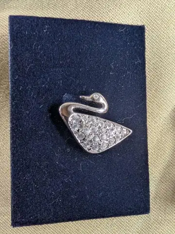 스와로브스키 SWAROVSKI 백조 핑 브로치 관1008