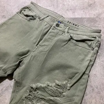 [ H&M ] 에이치앤엠 바이커 디자인 스키니 컬러 데님 팬츠 30