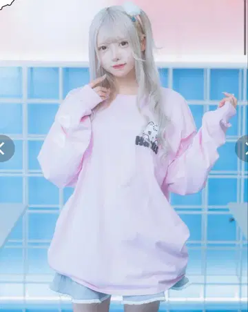 Hauls 하울즈 하울즈1st알 길롱TEE 핑크 화이트 하늘 코아이