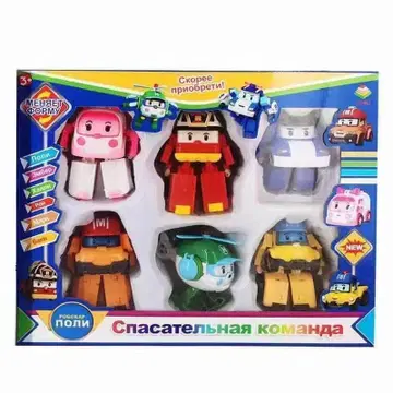 로보카 폴리 변형 변신 로봇 6개 세트 박스 포함 완구