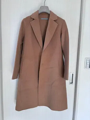 theory luxe 베이지 체스터 캐시미어 혼방 코트