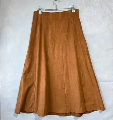 자라 스웨이드 느낌 롱 스커트 플레어 하의 스티치 여성용 S