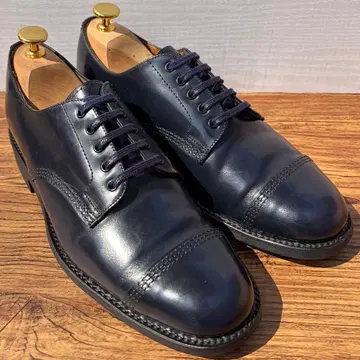 SANDERS 샌더스 밀리터리 더비 UK6 네이비 외날개 가죽 신발