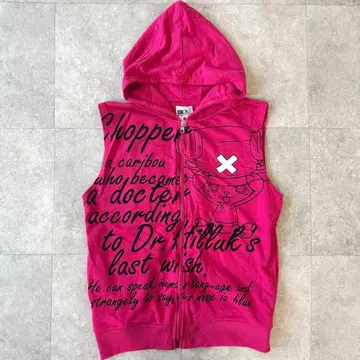 공식 ONEPIECE 베스트 후드티 후드 부착 초파 M 핑크