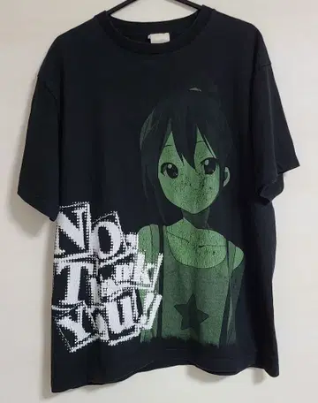 케이온! 아즈냥 셔츠 나카노 아즈사 애니메이션 티셔츠 프린트 갈라짐 있음