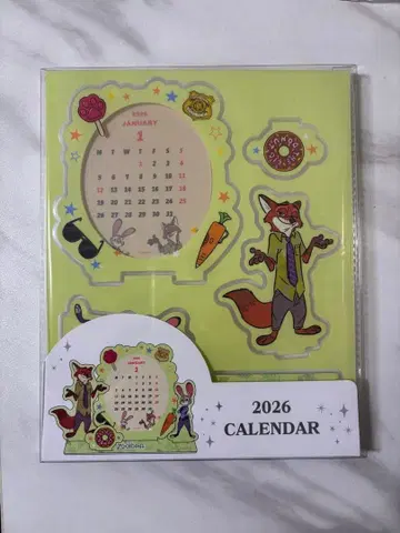 [ 새상품 ] 주토피아 아크릴 스탠드 탁상 달력 2026 닉 주디