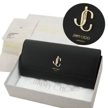 [ 미사용 새상품 ] 지미추 장지갑 JC 로고 로고 각인 블랙