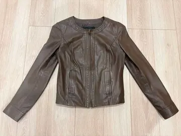 UNTITLED 라무 가죽 노카라 자켓 사이즈 2