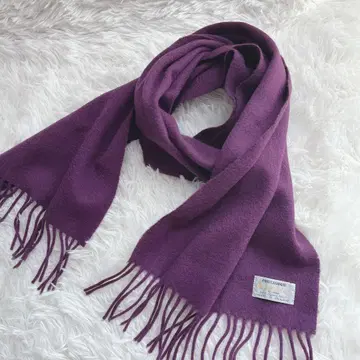 Aquascutum 아쿠아 스큐텀 캐시미어 머플러 보라색 영국제
