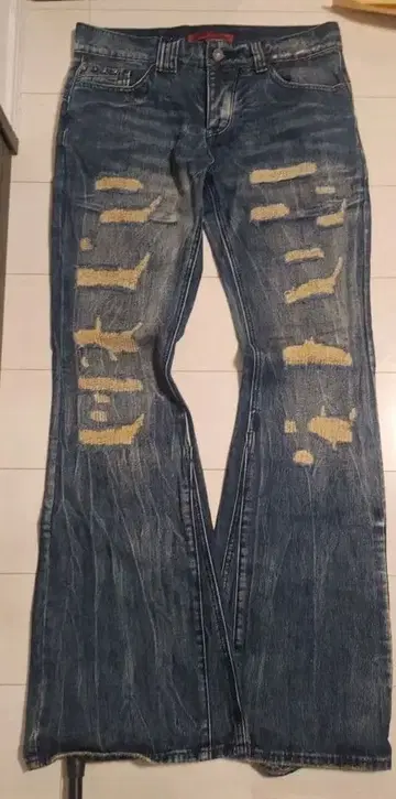 W32 Jaded London 플레어 청바지 Y2k 그런지