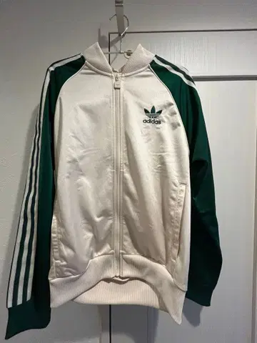 adidas 집업 자켓 화이트/그린